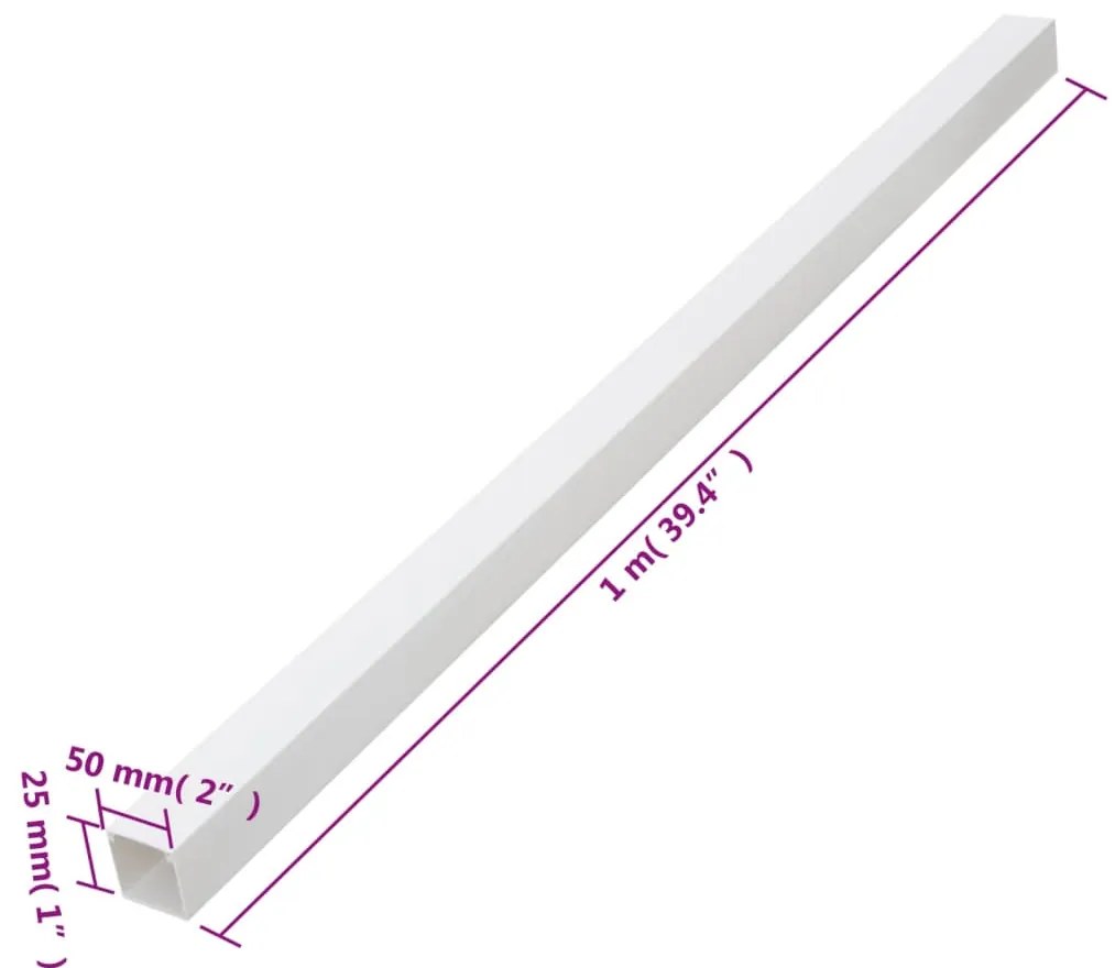 Calhas para cabos 50x25 mm 30 m PVC