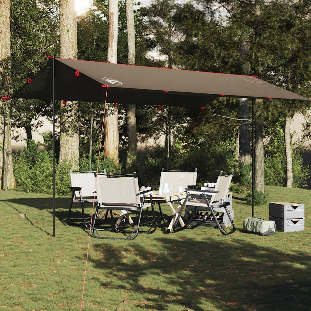 Lona de campismo 506x306 cm impermeável castanho