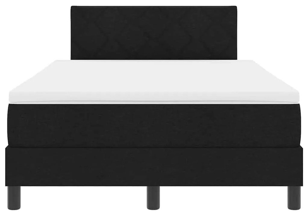 Cama Box com Colchão e Luz LED Preta 120x200 cm Tecido