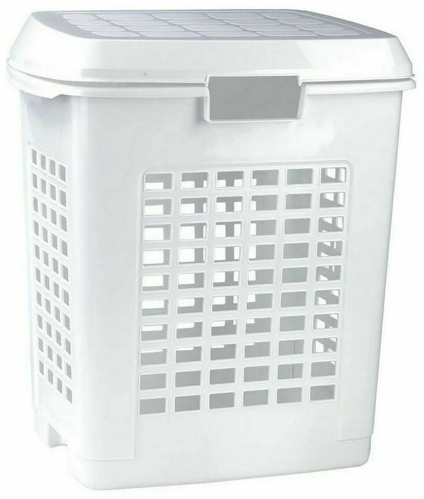 Cesto de Roupa Suja Branco 50 L (4 Unidades)