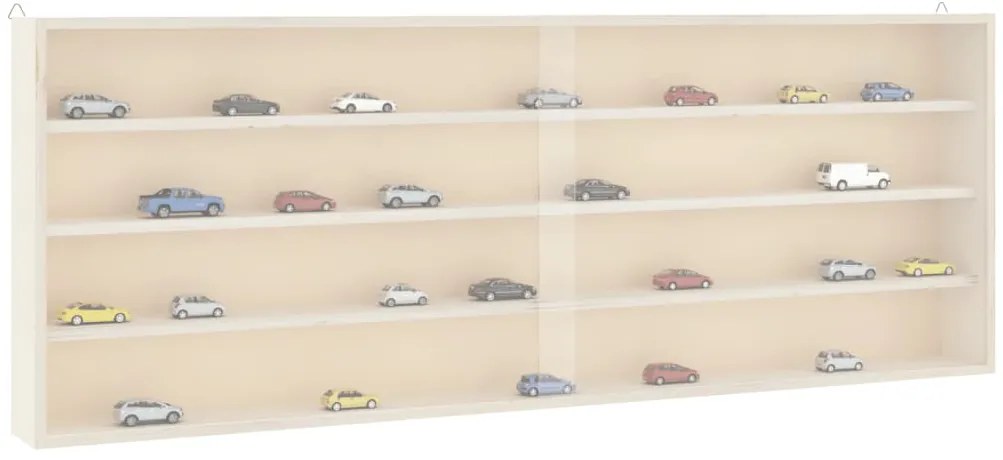 vidaXL Vitrine de colecionador de madeira com portas 100x8,5x37 cm