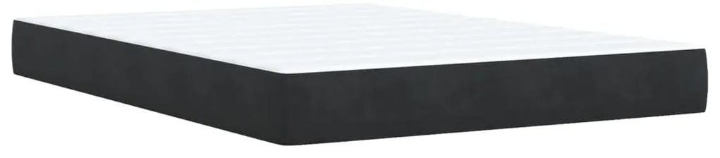 Cama com molas/colchão 160x200 cm veludo preto