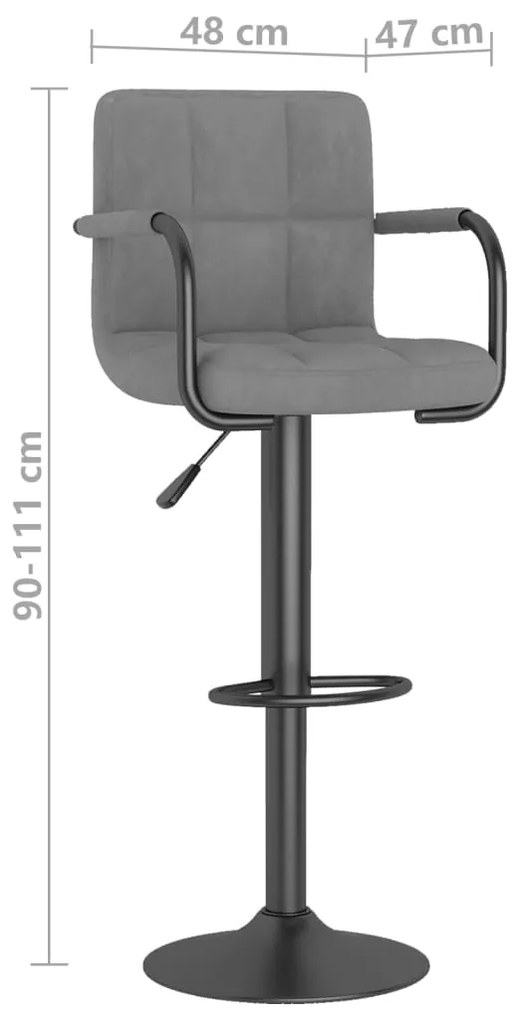 Bancos de bar 2 pcs veludo cinzento-claro