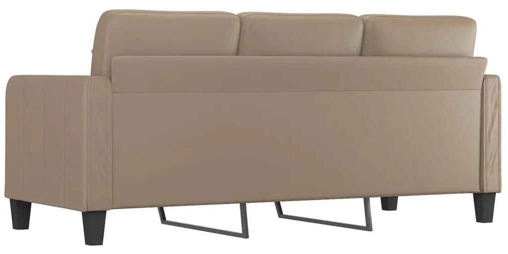 Sofá de 3 lugares 180 cm couro artificial cor cappuccino