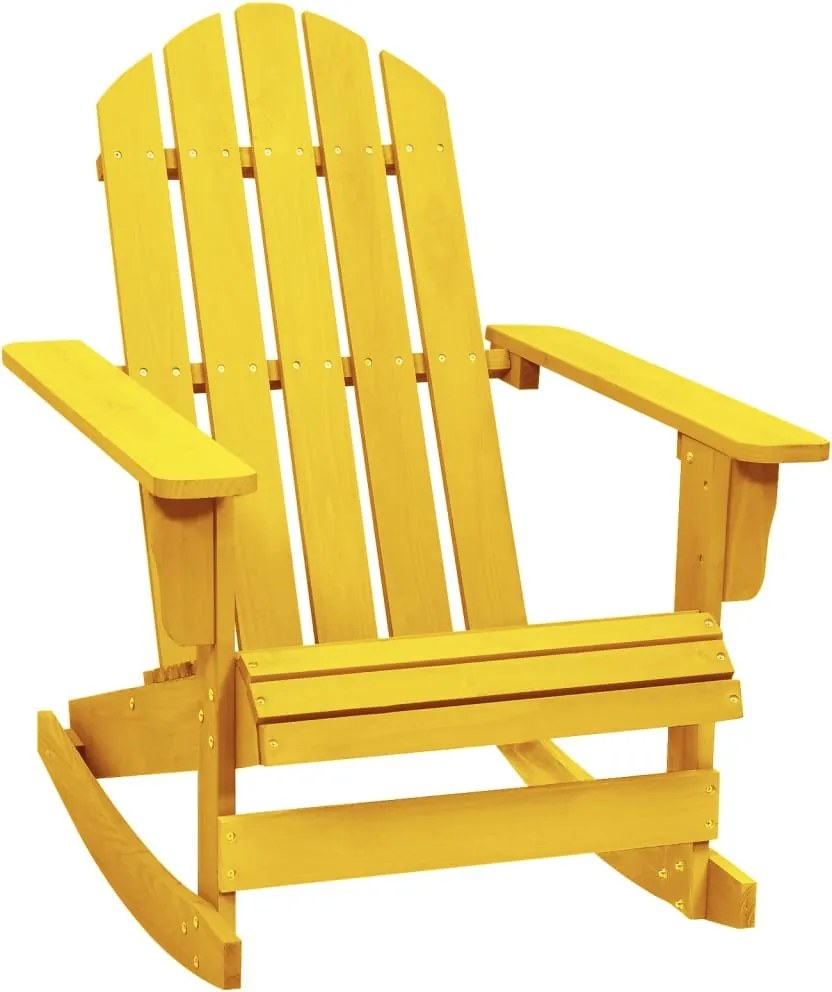 Cadeira Adirondack  de baloiçar p/ jardim abeto maciço amarelo