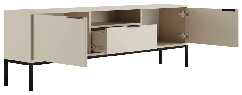 Móvel de TV "AUSTIN" de 2 Portas e 1 Gavetas - 40×175×33 cm - Creme e