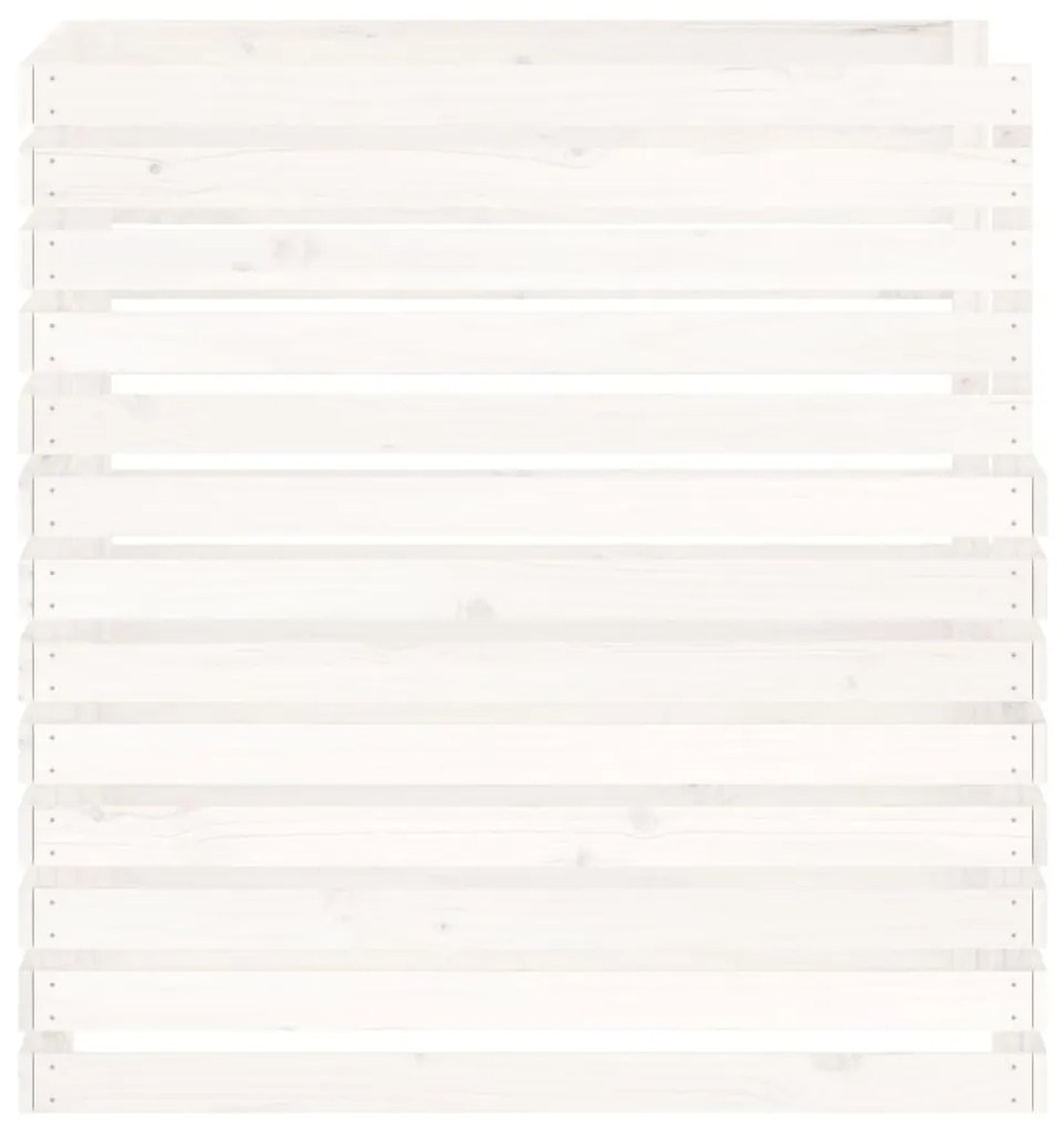 Caixa de compostagem 100x100x102 cm pinho maciço branco