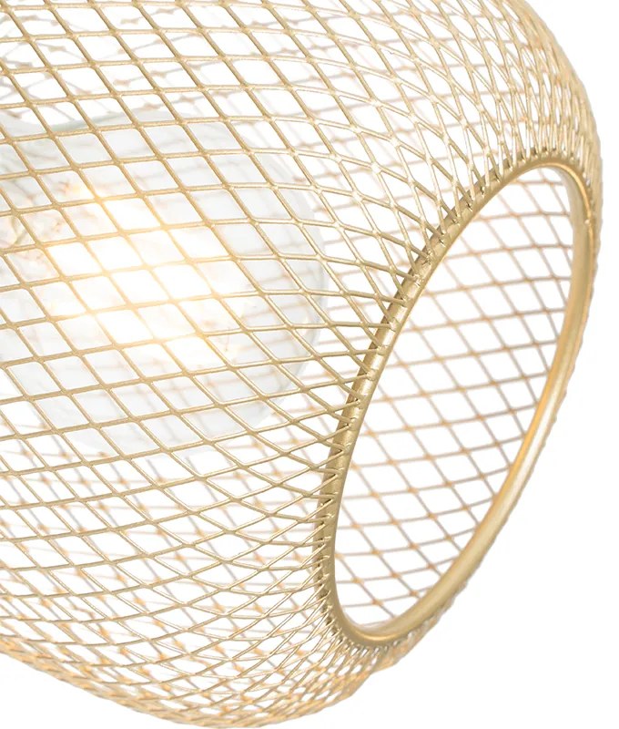 Projetores industriais pretos com dourado 4 luzes - Bliss Mesh Industrial