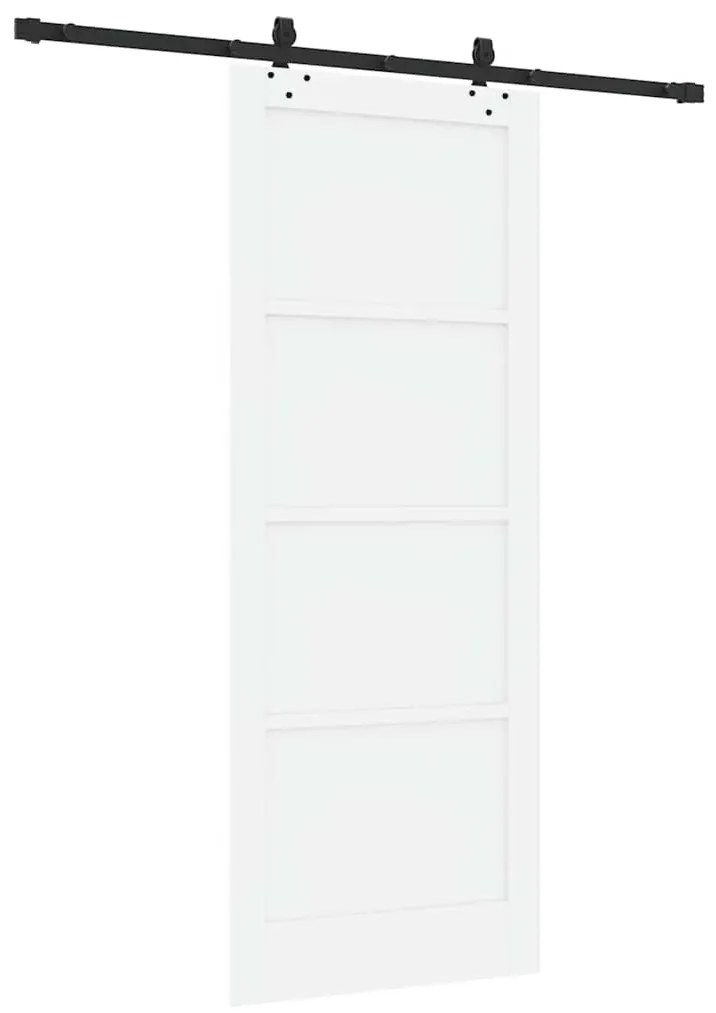 Porta Deslizante vidaXL com Conjunto de Ferragens Branca 83x211 cm Mad