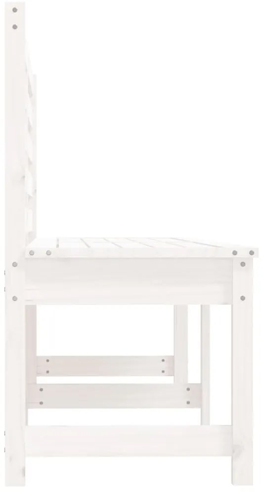 Banco de jardim 201,5 cm madeira de pinho maciça branco
