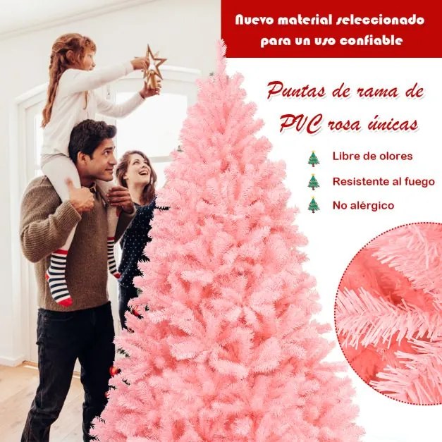 Árvore de Natal de 2,25 m com cor de cereja, aspeto frondoso e 1258 ramos Fácil de montar Perfeita como decoração