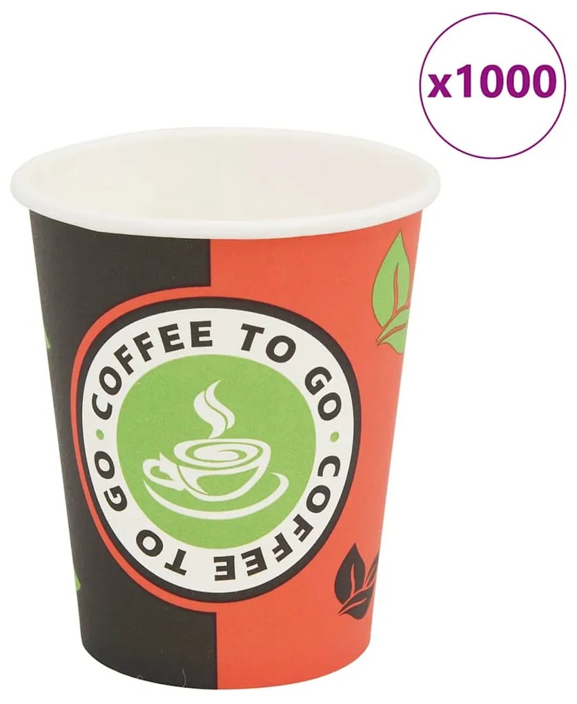 Copos de café descartáveis 1000 pcs papel 240 ml (8 oz)