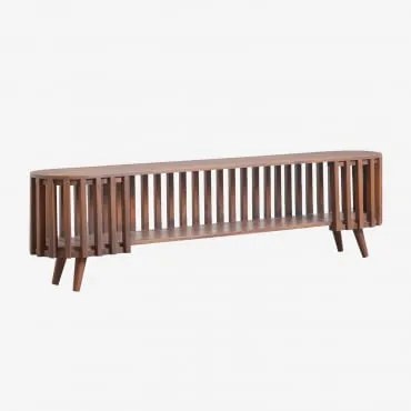 Móvel Tv 180x35 Cm Em Madeira De Acácia Dragor Castanho-acácia Escuro - Sklum