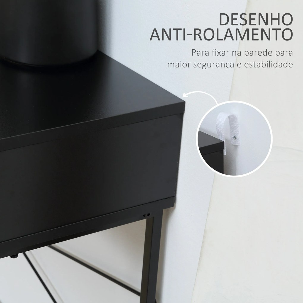 Mesa Consola 100x30x75cm Mesa de Entrada Moderno com 2 Gavetas de Arma