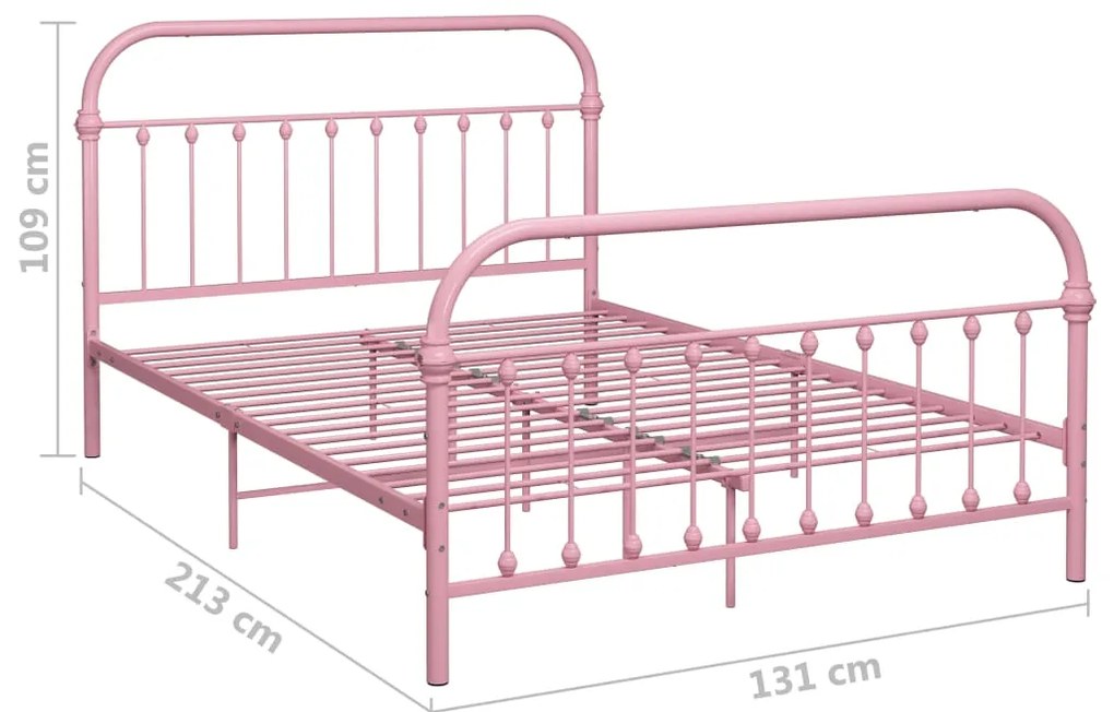Estrutura de cama 120x200 cm metal rosa