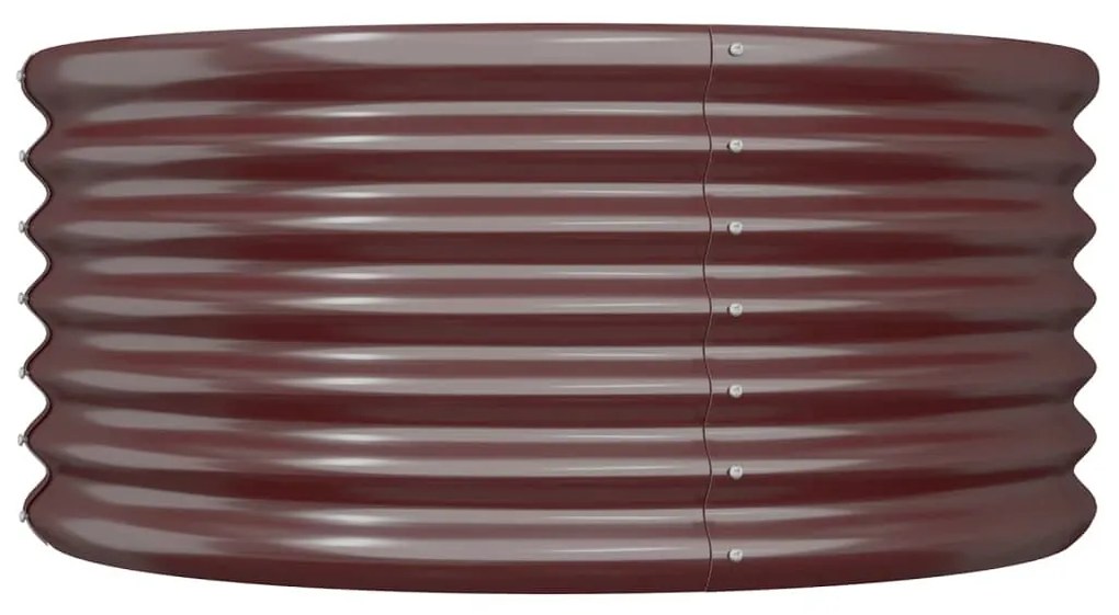 Vaso/floreira de jardim aço revestido a pó 80x80x36 cm castanho