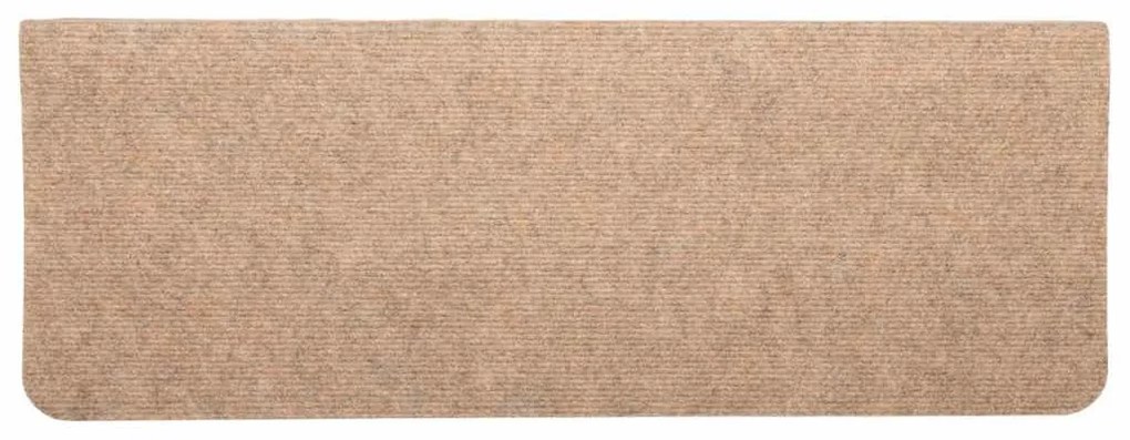 Tapetes de escada adesivos 30 pcs 65x24,5x3,5 cm bege