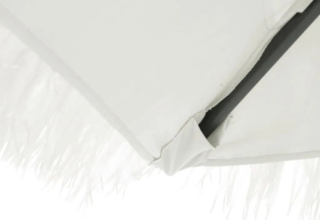 Guarda-sol de jardim com poste de aço 288x288x225 cm branco