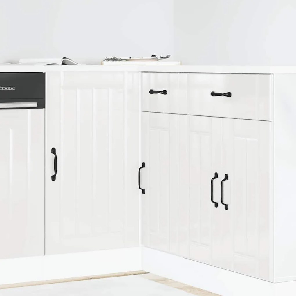 vidaXL Armário de cozinha inferior Lucca deriv. madeira branco brilhante
