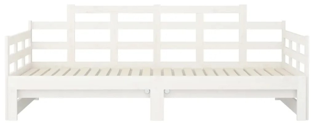 Estrutura sofá-cama de puxar pinho maciço branco 2x(90x190) cm