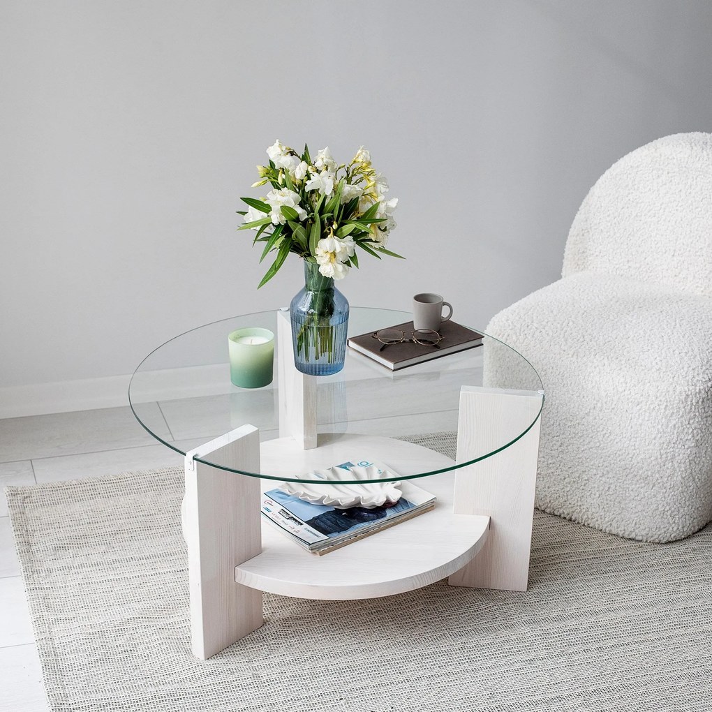 Mesa de Centro Mahal – Branco – 75x40x75 cm