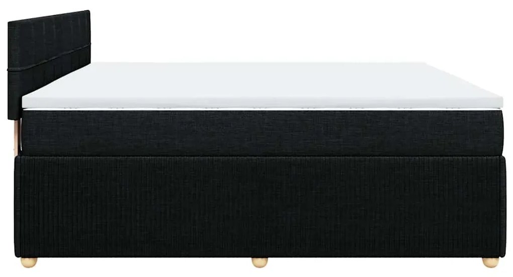 Cama com molas/colchão 180x200 cm tecido preto