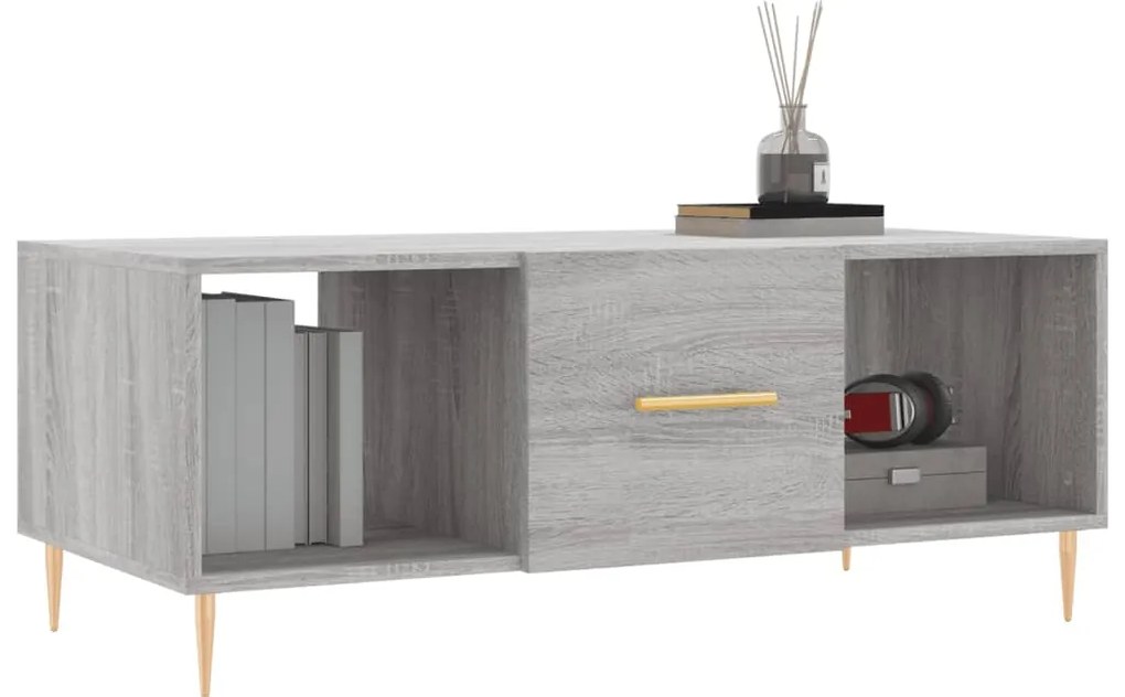 Mesa de centro 102x50x40cm derivados de madeira cinzento sonoma