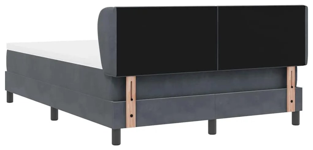 Cama Box com Colchão vidaXL Cinza Escuro 160x200 cm em Veludo
