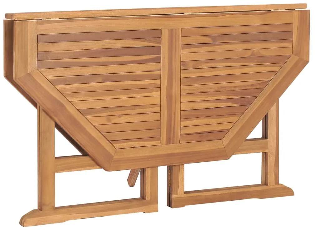 Mesa de jantar para jardim dobrável 110x110x75 cm teca maciça