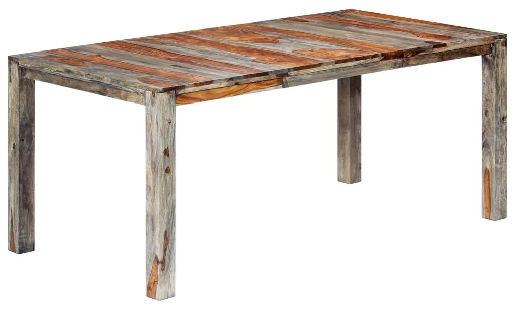 Mesa de jantar 180x90x76 cm madeira de sheesham maciça cinzento