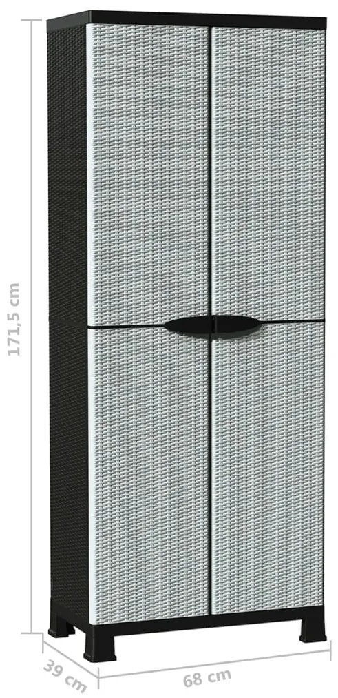 Armário de plástico 68x39x171,5 cm design em vime