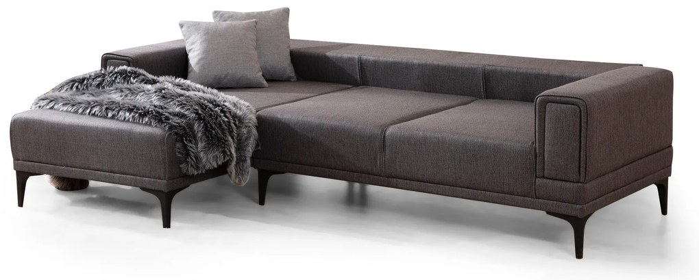 Sofá-Cama de Canto Horizon – Cinzento Escuro – 140x250 cm
