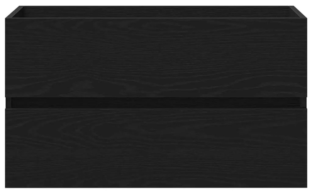 Armário de Pia Carvalho Preto 80x38.5x45 cm Madeira Engenharia