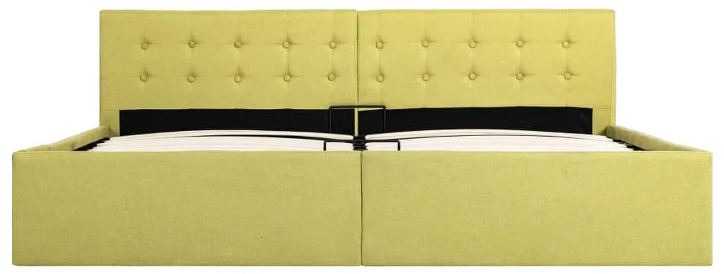 Cama hidráulica com arrumação 180x200 cm tecido amarelo-lima