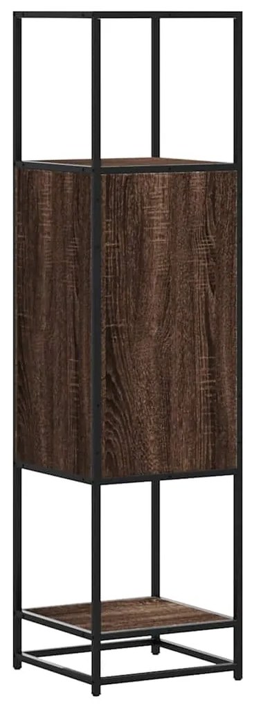 Armário alto 35,5x35x139 cm madeira e metal carvalho castanho
