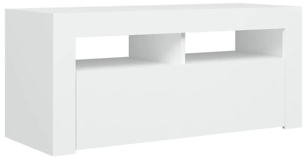 Móvel de TV com luzes LED 90x35x40 cm branco