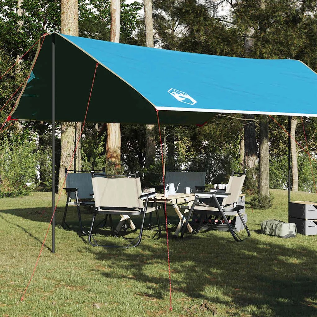 Lona de campismo 460x305x210 cm impermeável azul
