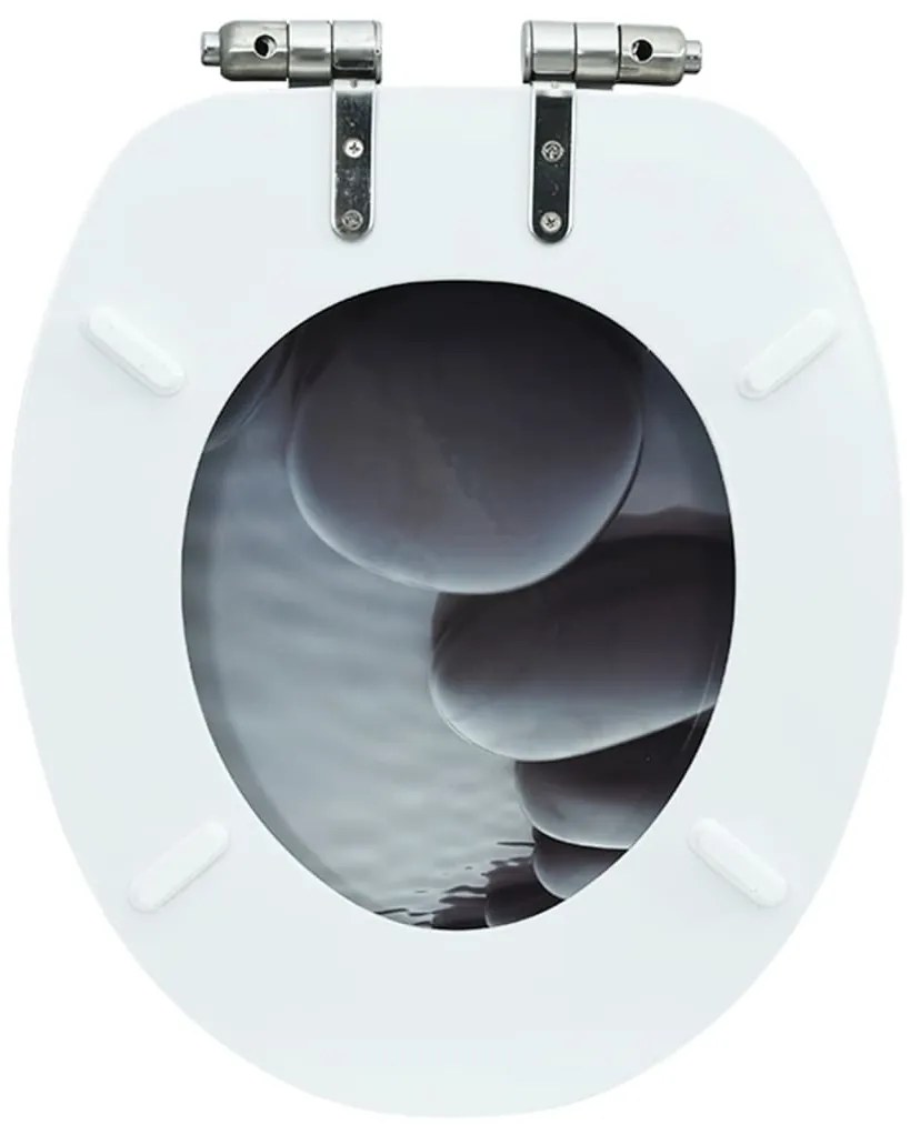 Assento de sanita com tampa de fecho suave MDF design pedras