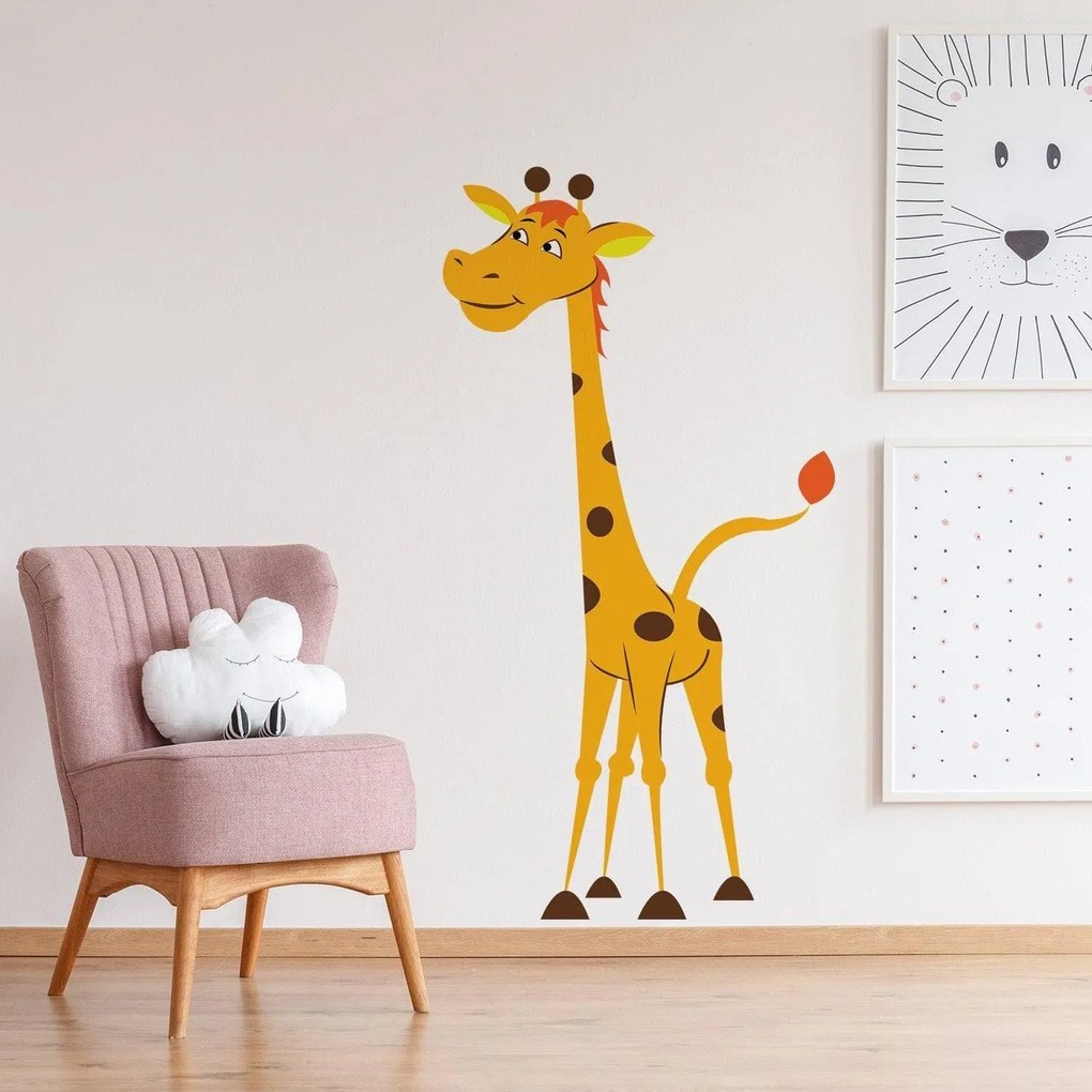 Autocolante de Parede – Giraffe Adorabile – Amarelo e Castanho – 60x11