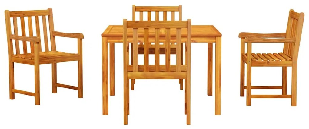 Conjunto de Jantar de Jardim de 5 Peças - Madeira de Acácia Sólida