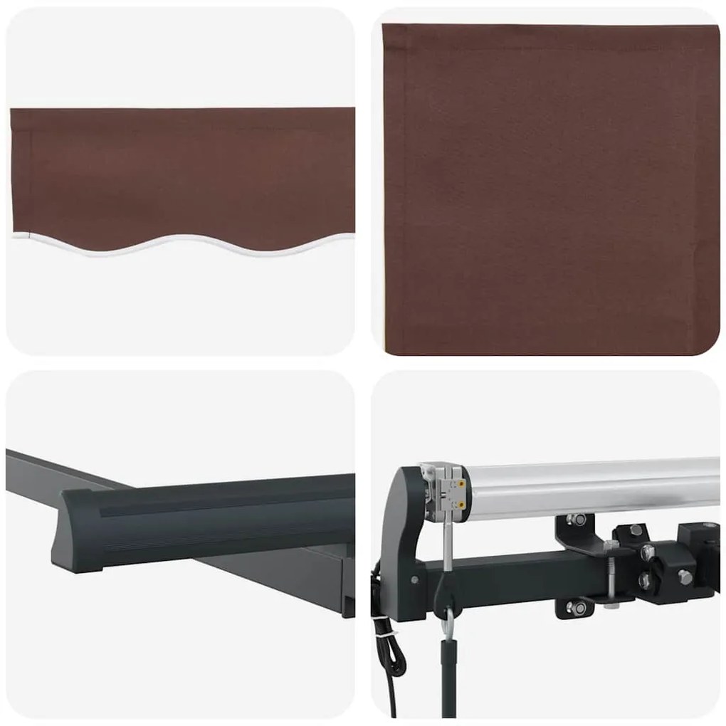 Toldo Retrátil Manual Marrom e Antracite