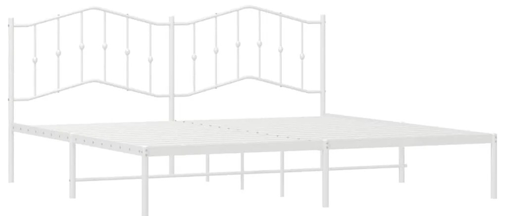 Estrutura de cama com cabeceira 193x203 cm metal branco