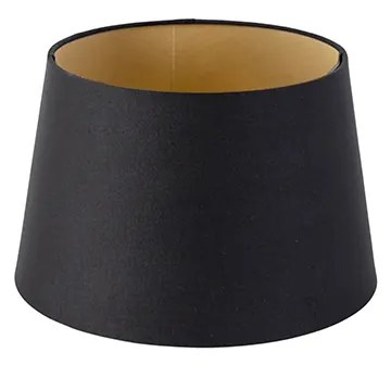 Abajur de algodão preto com interior dourado 25/20/16