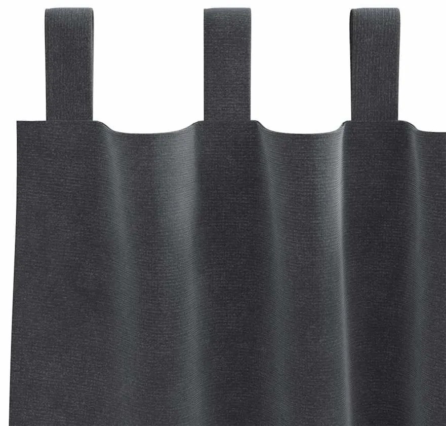 Cortinas Blackout vidaXL com Laços para Pendurar 2 pcs Veludo Cinza Cl