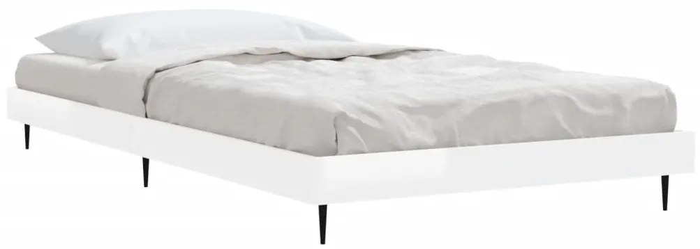 Estrutura cama 90x190 cm derivados de madeira branco brilhante