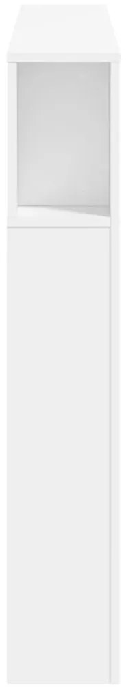 Cabeceira cama c/ LEDs 140x18,5x103,5 cm deriv. madeira branco