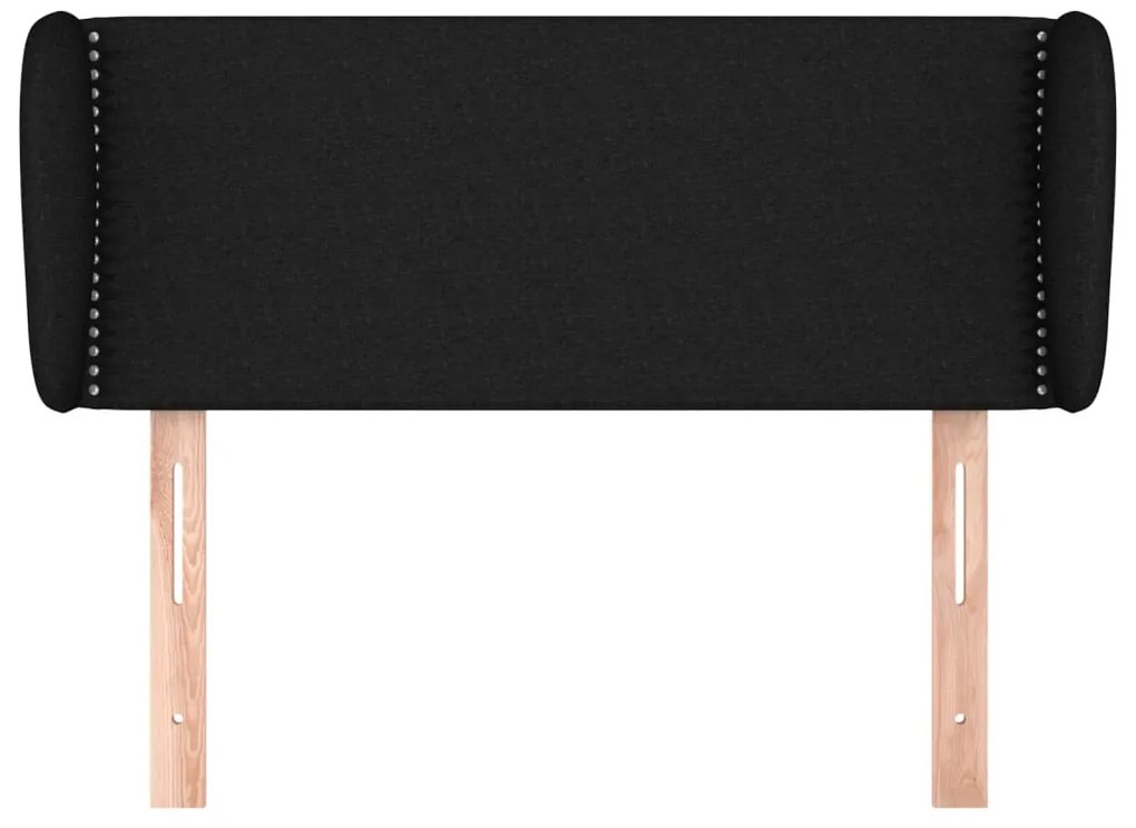 Cabeceira de cama c/ abas tecido 83x23x78/88 cm preto