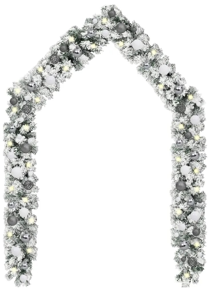 3077919 vidaXL Grinalda de Natal com luzes LED e bolas 5 m PVC verde
