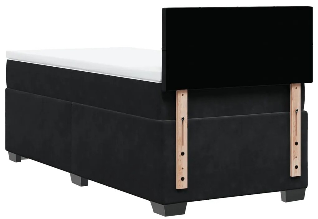 Cama com molas/colchão 90x190 cm veludo preto