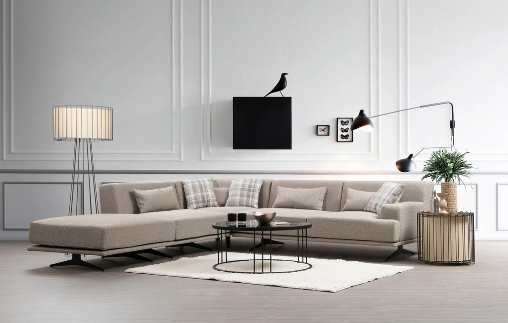 Sofá de Canto Bentley – Bege – 302 x 80 x 302 cm